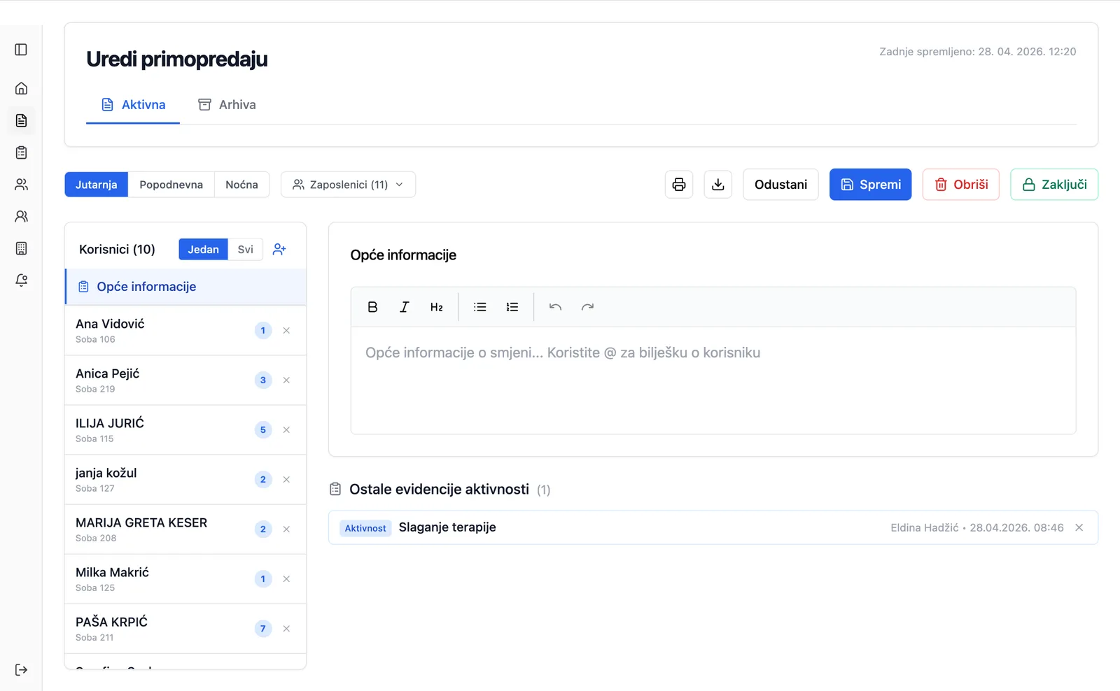 Domar — digitalna primopredaja smjena